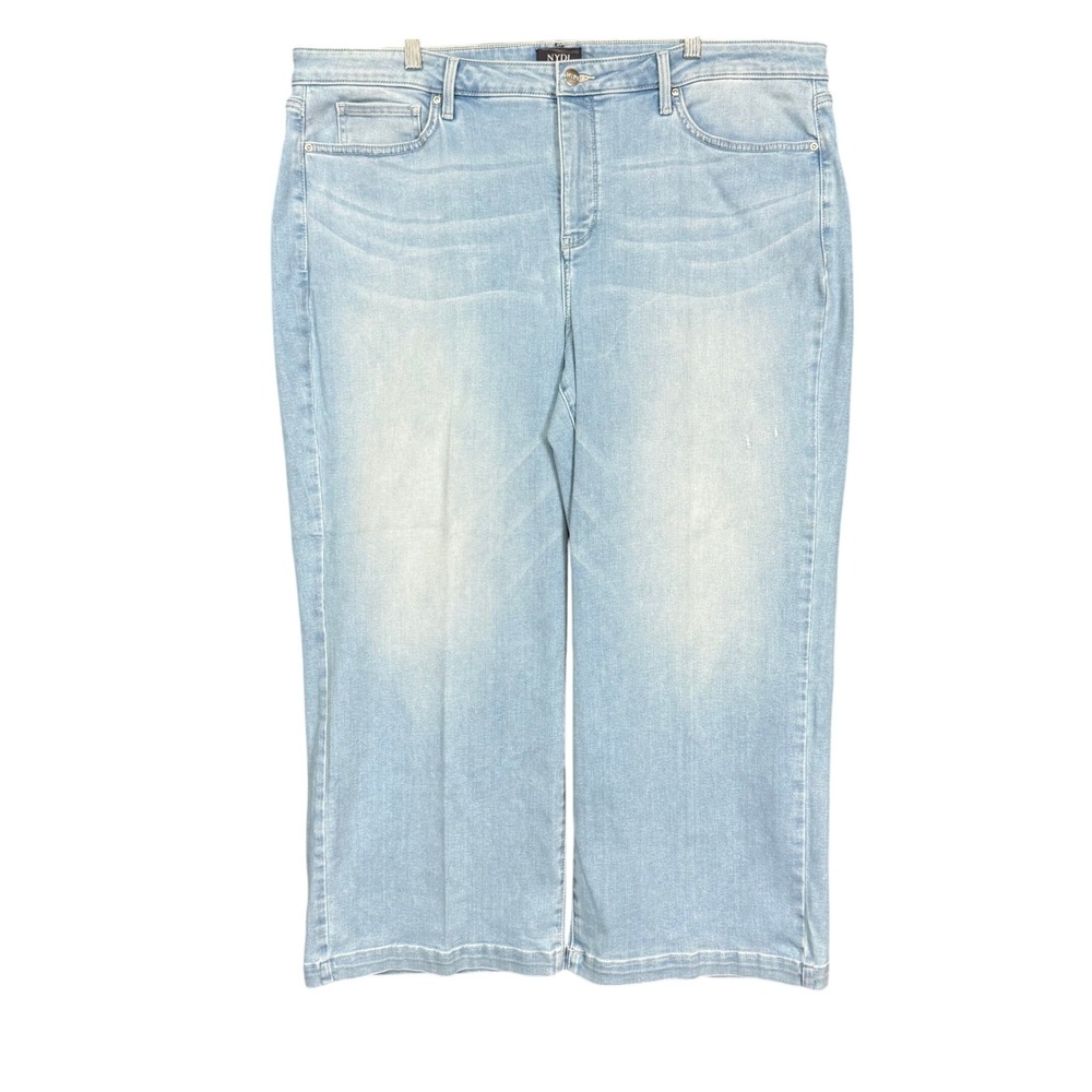 NYDJ Jeans Womens 20W Blue Wide Leg Lift Tuck Stretch Denim Light Wash Slimming